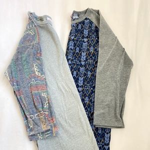 Lot of 2 LuLaRoe 3/4 length sleeve tops